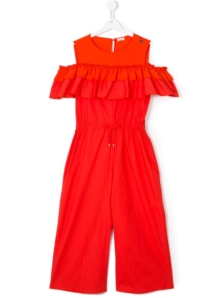 Elisabetta Franchi La Mia Bambina Off-shoulder Jumpsuit - Yellow &