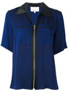 3.1 Phillip Lim Zipped Short Sleeve Shirt - Blue