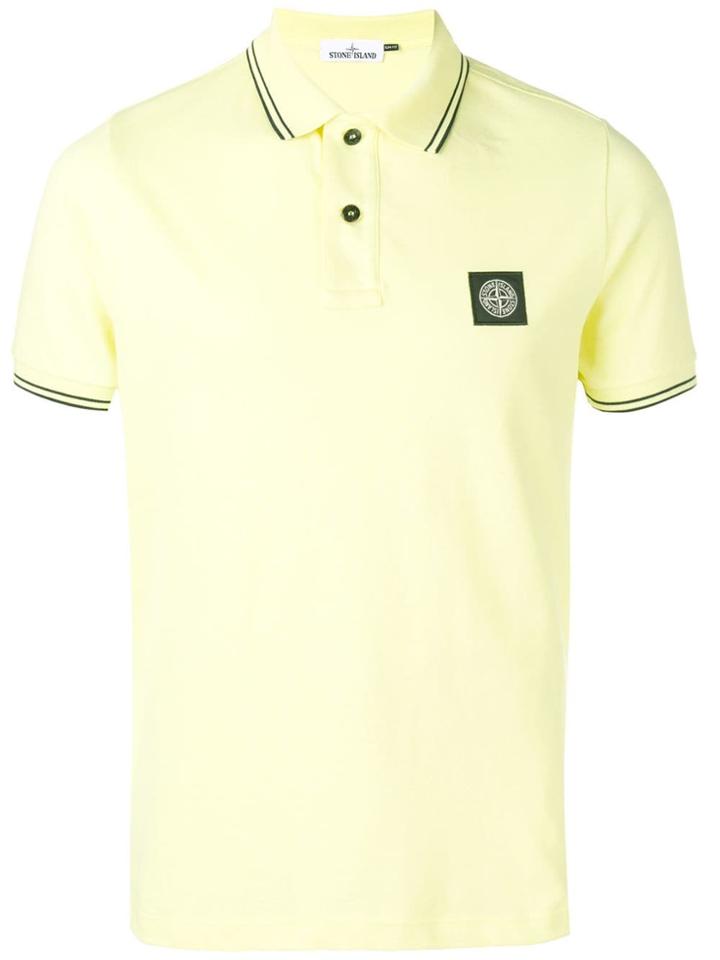 Stone Island Logo Patch Polo Top - Yellow