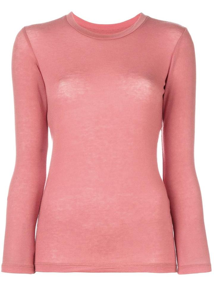 Issey Miyake Cauliflower Crew Neck Fine Knit Top, Women's, Pink/purple, Lyocell/polyurethane/wool