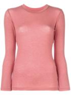 Issey Miyake Cauliflower Crew Neck Fine Knit Top, Women's, Pink/purple, Lyocell/polyurethane/wool