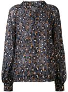 Dorothee Schumacher - Leopard Print Blouse - Women - Silk/metallic Fibre - 1, Grey, Silk/metallic Fibre