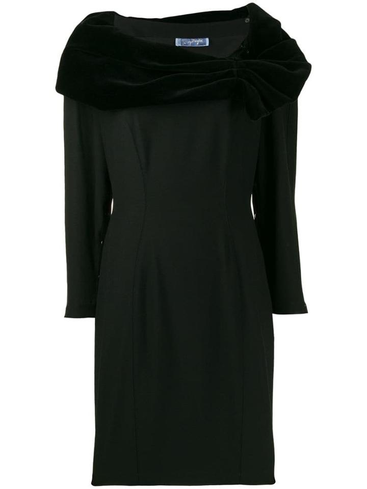 Thierry Mugler Pre-owned 1990's Draped Details Short Dress - Black