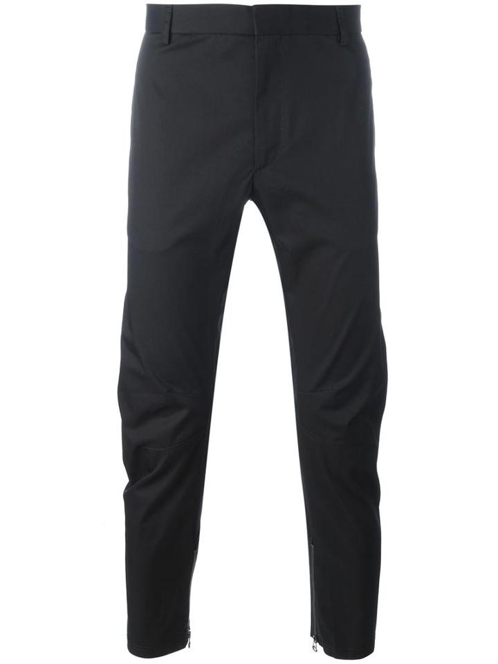 Lanvin Ankle Zip Trousers, Men's, Size: 46, Black, Cotton