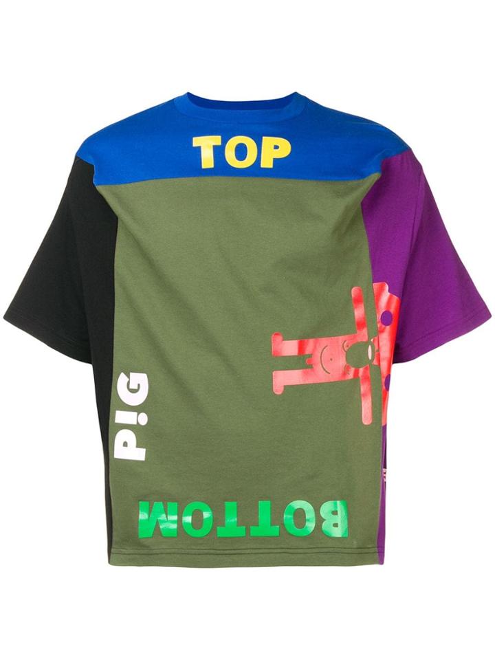 Walter Van Beirendonck Colour Block Boxy T-shirt - Green