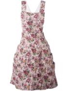Comme Des Garçons Floral Pinafore Dress, Women's, Size: Small, Pink/purple, Polyester/rayon/acrylic/triacetate