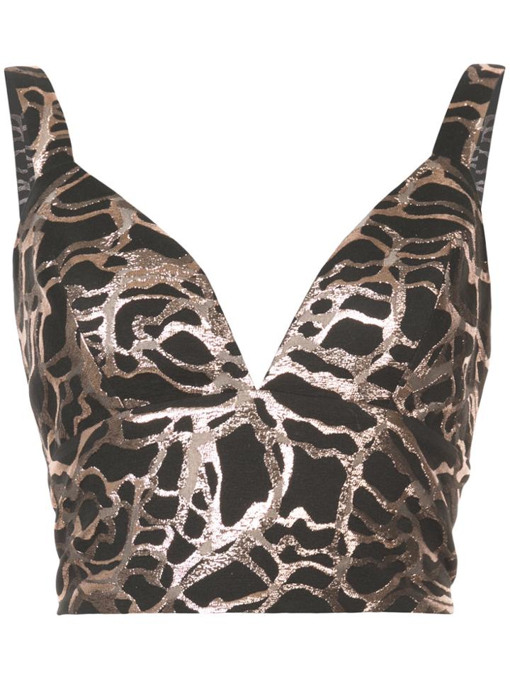 Christian Siriano Jacquard Bustier - Black