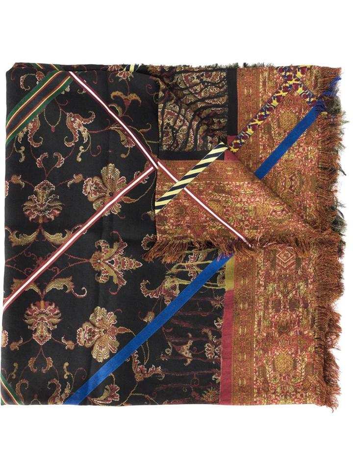 Pierre-louis Mascia Patchwork Print Scarf - Black