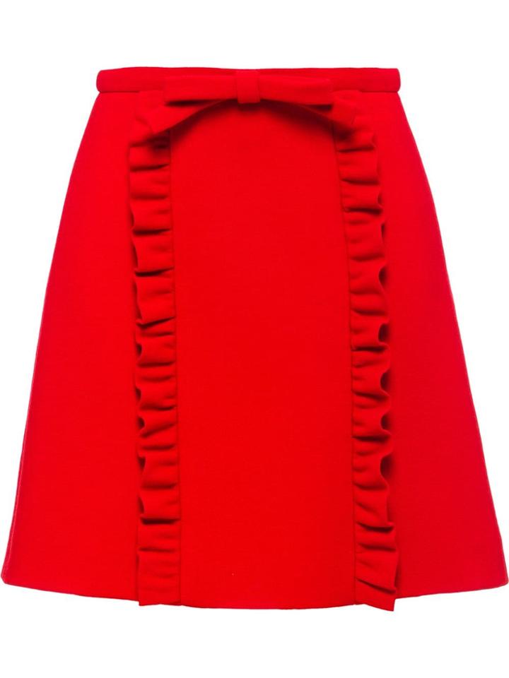 Miu Miu Natté Crepe Skirt - Red