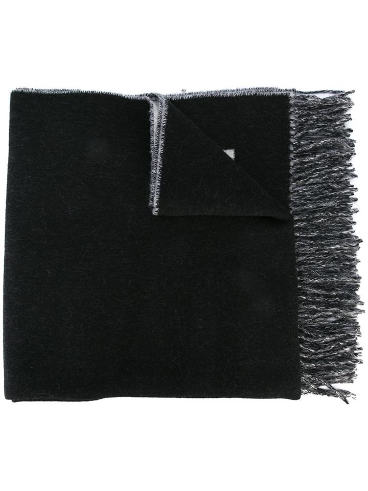 Études Logo Print Scarf, Men's, Black, Polyamide/virgin Wool
