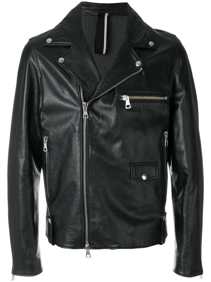 Low Brand Boxy Biker Jacket - Black