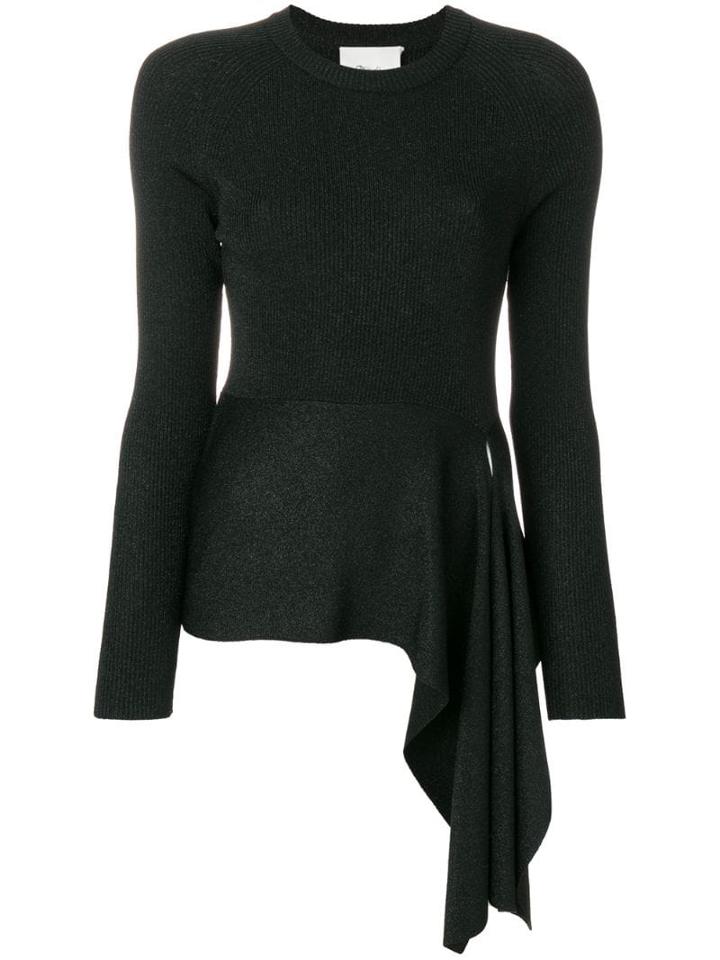 3.1 Phillip Lim Ribbed Side-tie Sweater - Black