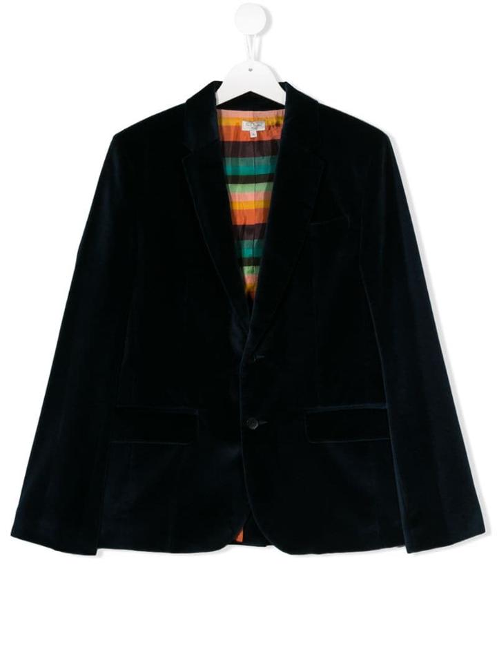 Paul Smith Junior Single-breasted Cotton Blazer - Blue