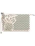 Chloé Laser-cut Pineapple Clutch, Women's, Nude/neutrals, Cotton/polyester/calf Suede