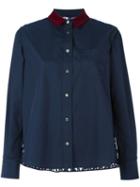 Sacai Lace Insert Shirt, Women's, Size: 3, Blue, Polyester/cotton