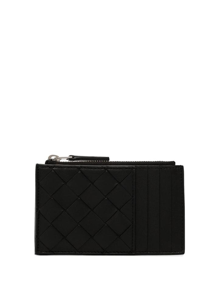Bottega Veneta Woven Card Holder - Black