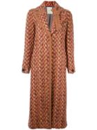 Veronique Branquinho Long Tweed Coat, Women's, Size: 42, Yellow/orange, Virgin Wool/cotton/viscose