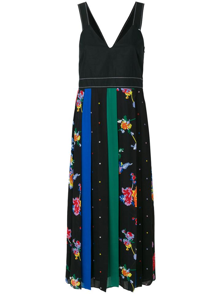 Sport Max Code V-neck Pleated Dress - Black