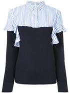 Sacai Striped Shirt Jumper - Blue