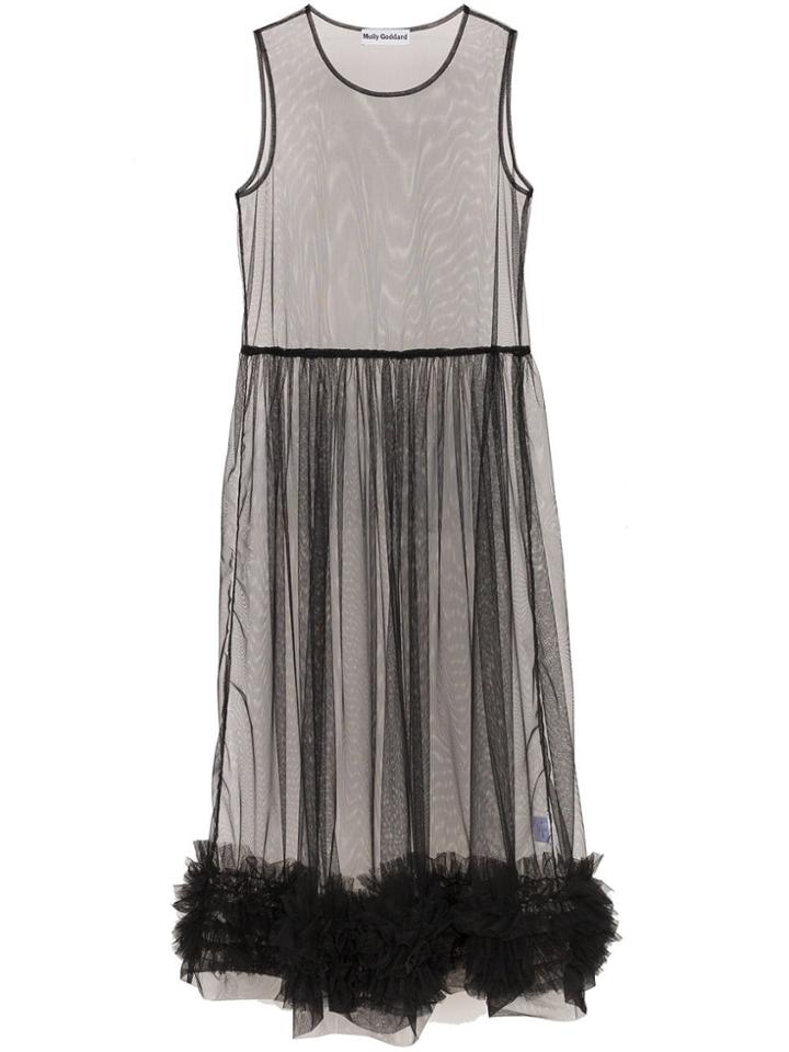 Molly Goddard Alison Tulle Midi-dress - Black