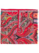 Etro Paisley Print Scarf, Women's, Red, Silk/wool