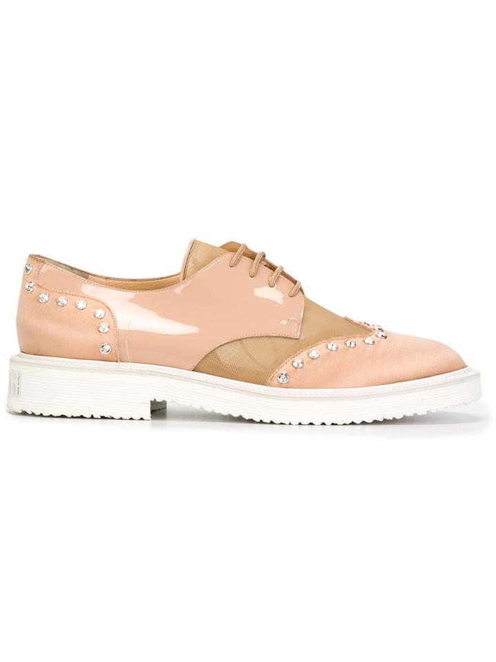 Giuseppe Zanotti Design Embellished Panelled Lace-up Shoes