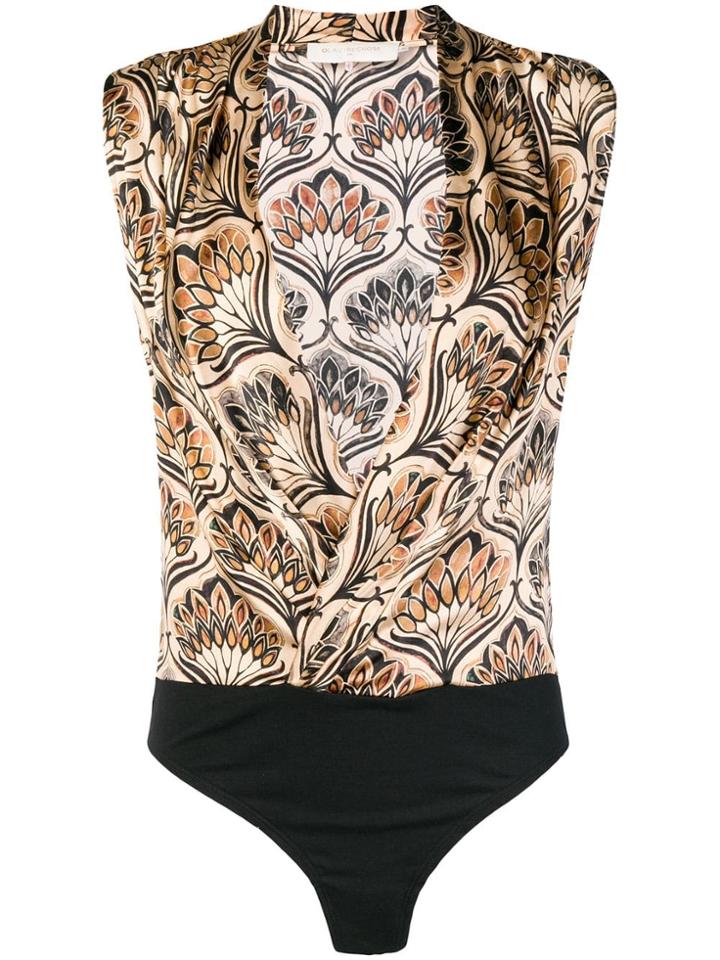 L'autre Chose Open Front Printed Body - Black