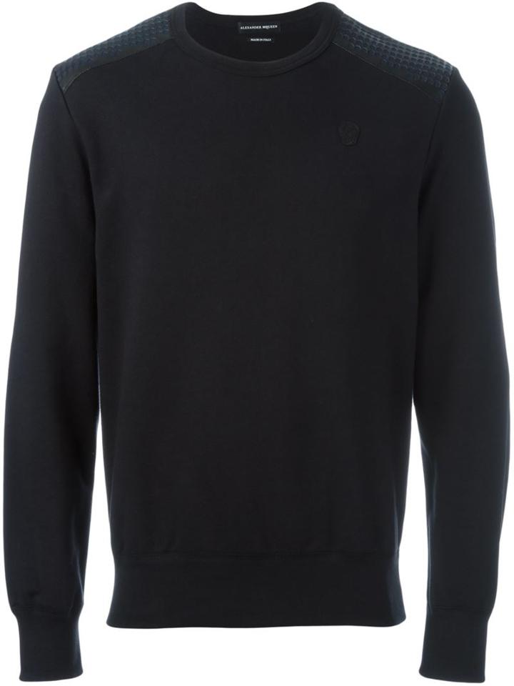 Alexander Mcqueen Skull Patch Sweatshirt, Men's, Size: Medium, Black, Cotton/leather