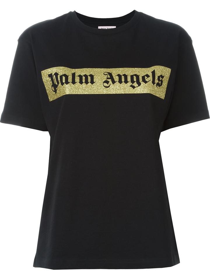 Palm Angels Logo Print T-shirt, Women's, Size: Xxs, Black, Cotton