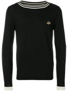 Gucci Bee Embroidered Boat Neck Sweater - Black