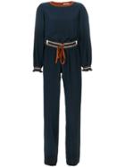 Agnona Crepe De Chine Jumpsuit - Blue