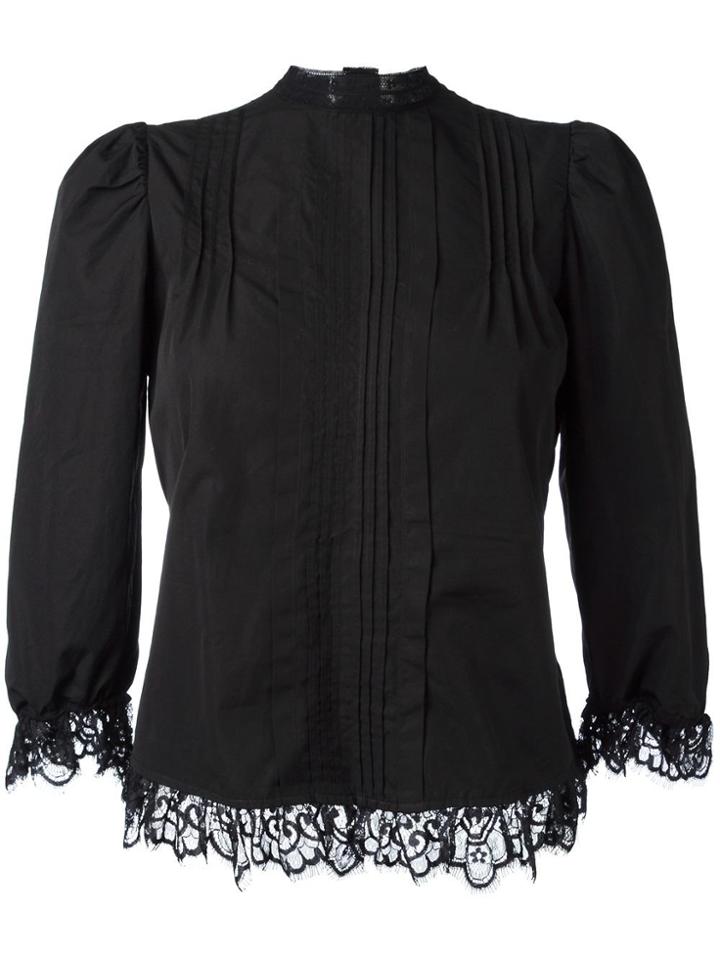 Dsquared2 Pleated Bib Blouse - Black