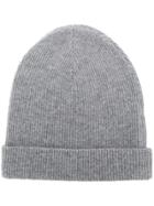 Cashmere In Love Cashmere Ribbed Beanie - Grey