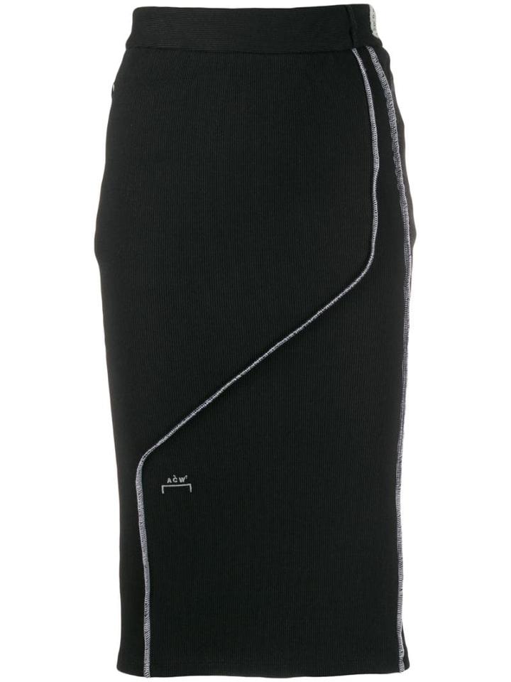 A-cold-wall* Fitted Logo Midi Skirt - Black