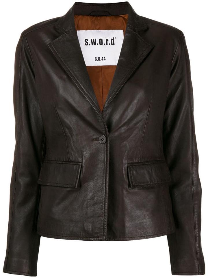 S.w.o.r.d 6.6.44 Leather Blazer Style Jacket - Brown