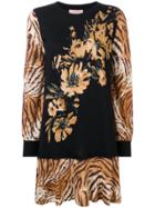 Twin-set Tiger Print Dress - Black