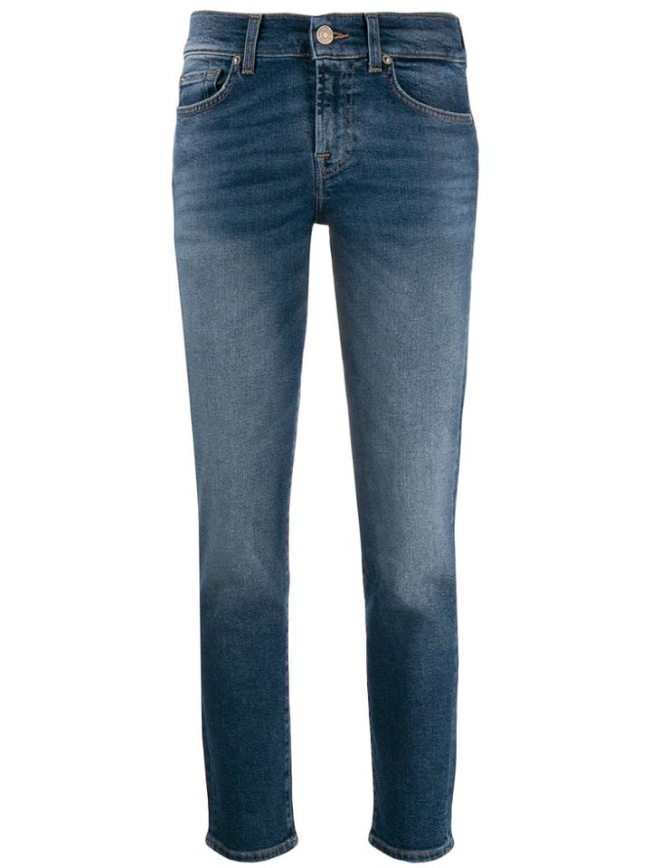 7 For All Mankind Low Rise Straight-leg Jeans - Blue