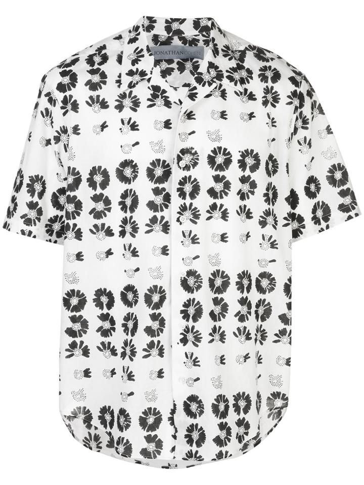 Jonathan Cohen Floral Short-sleeve Shirt - White
