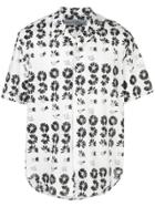 Jonathan Cohen Floral Short-sleeve Shirt - White