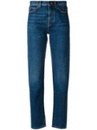 Saint Laurent - Logo Embroidered Jeans - Women - Cotton - 31, Blue, Cotton