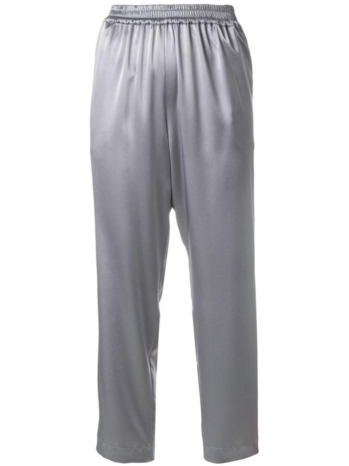 Gianluca Capannolo Satin Tapered Trousers - Metallic