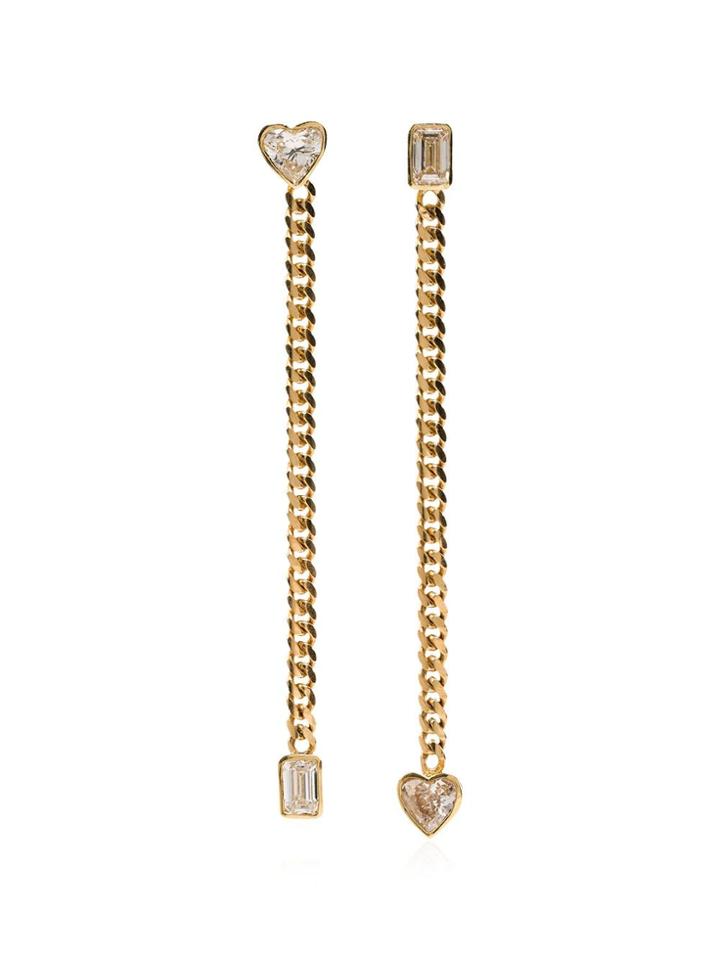 Mindi Mond 18kt Gold Fancy Cut Chain Earrings - Metallic