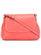 Emporio Armani Flap Closure Cross Body Bag, Women's, Pink/purple, Leather