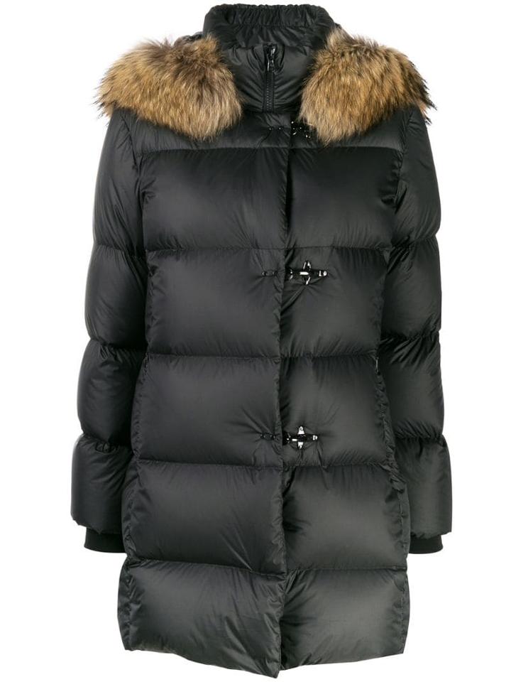 Fay Padded Parka Coat - Black