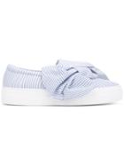 Joshua Sanders Bow Striped Slip-on Sneakers - Blue