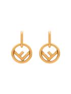 Fendi Gold-tone Metallic F Is For Fendi Medium Hoop Earrings