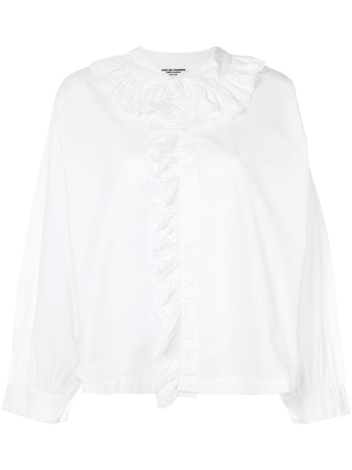 Comme Des Garçons Vintage Ruffle Collar Boxy Shirt - White
