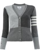 Thom Browne - Monochrome Block Cardigan - Women - Cashmere - 42, Grey, Cashmere