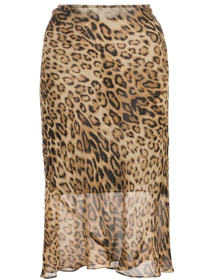 Nili Lotan Leopard-print Skirt - Brown