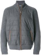 Barba Zipped Knitted Jacket - Grey